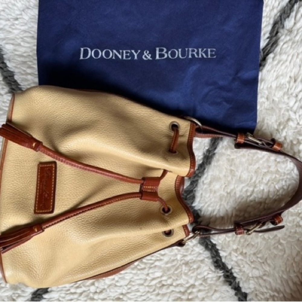 Dooney & Bourke Cream and Brown Leather Tote